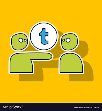 Sticker unusual look tumblr social media icons vector image