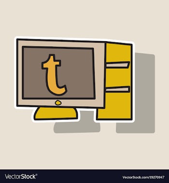 Sticker unusual look tumblr social media icons vector image