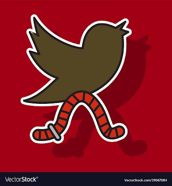 Sticker unusual look tweet bird logotwitter icon vector image