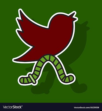 Sticker unusual look tweet bird logotwitter icon vector image