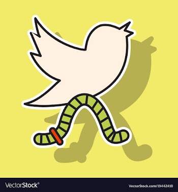Sticker unusual look tweet bird logotwitter icon vector image