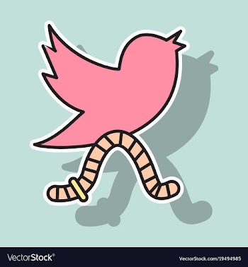 Sticker unusual look tweet bird logotwitter icon vector image