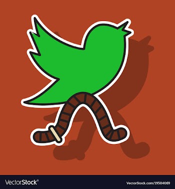 Sticker unusual look tweet bird logotwitter icon vector image