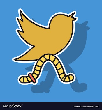 Sticker unusual look tweet bird logotwitter icon vector image