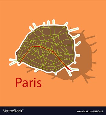 Sticker urban city map of paris france vector image