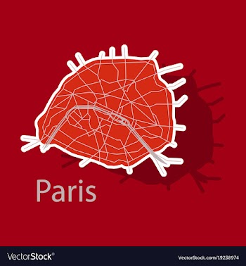 Sticker urban city map of paris france vector image