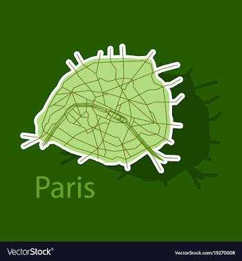 Sticker urban city map of paris france vector image