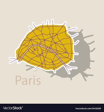 Sticker urban city map of paris france vector image