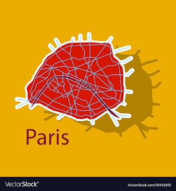 Sticker urban city map of paris france vector image