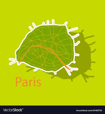 Sticker urban city map of paris france vector image