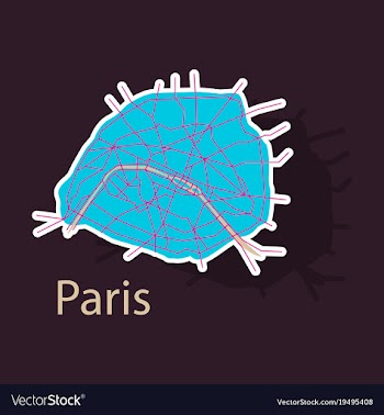 Sticker urban city map of paris france vector image