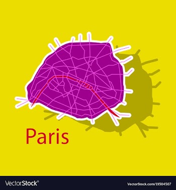 Sticker urban city map of paris france vector image