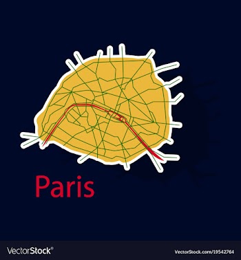 Sticker urban city map of paris france vector image