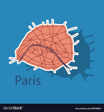 Sticker urban city map of paris france vector image