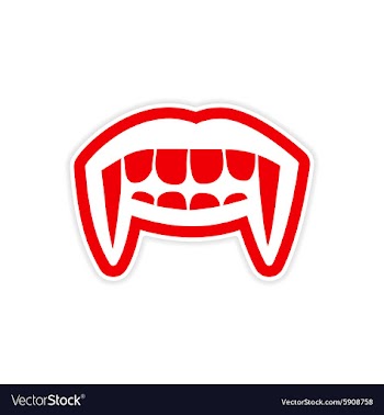Sticker vampire bright smile on white background vector image