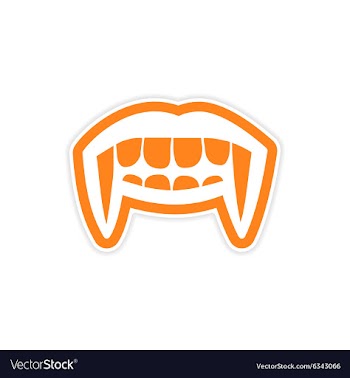 Sticker vampire bright smile on white background vector image