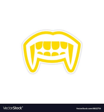 Sticker vampire bright smile on white background vector image
