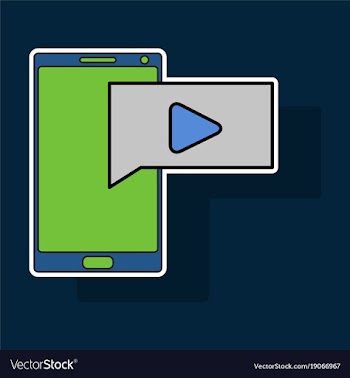 Sticker video buffering streaming on phone icon vector image