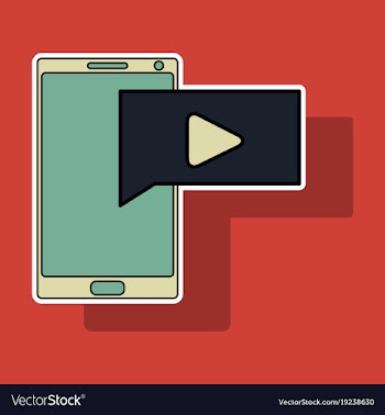 Sticker video buffering streaming on phone icon vector image