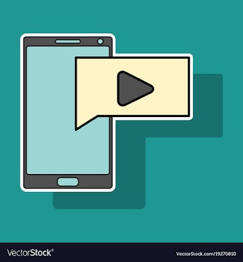 Sticker video buffering streaming on phone icon vector image