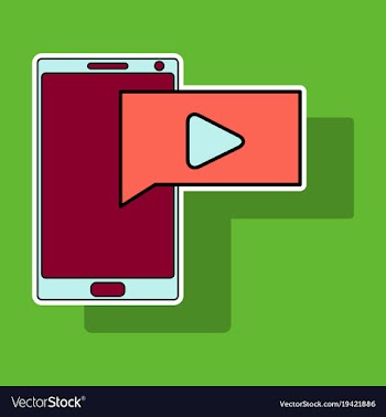 Sticker video buffering streaming on phone icon vector image