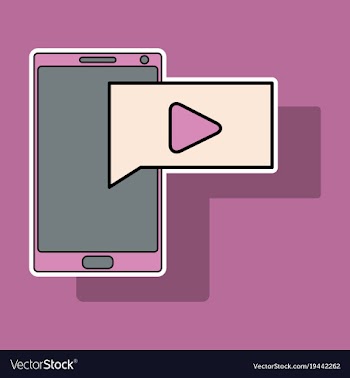 Sticker video buffering streaming on phone icon vector image