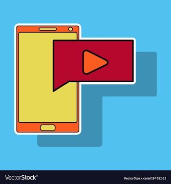 Sticker video buffering streaming on phone icon vector image