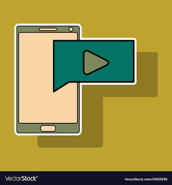 Sticker video buffering streaming on phone icon vector image