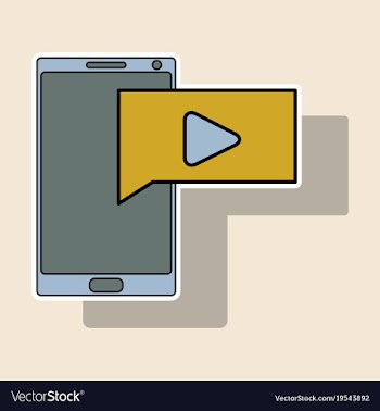 Sticker video buffering streaming on phone icon vector image