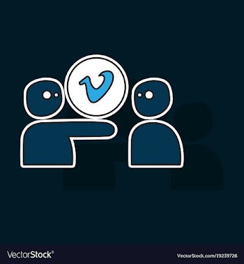 Sticker vimeo icon on background vector image