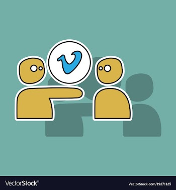 Sticker vimeo icon on background vector image