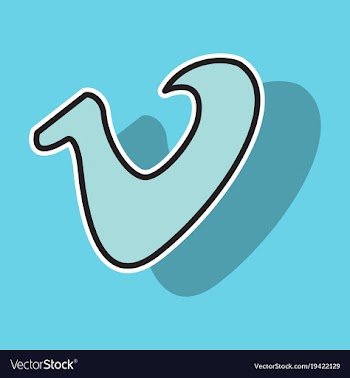 Sticker vimeo icon on background vector image