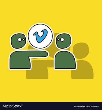 Sticker vimeo icon on background vector image