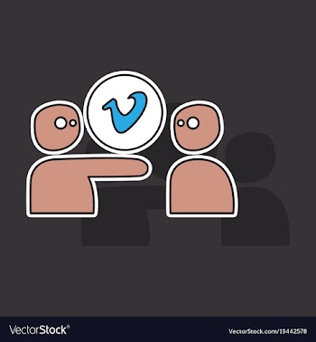 Sticker vimeo icon on background vector image