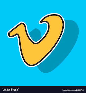 Sticker vimeo icon on background vector image