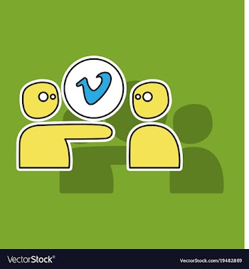 Sticker vimeo icon on background vector image