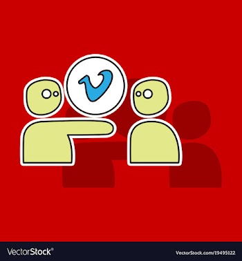 Sticker vimeo icon on background vector image