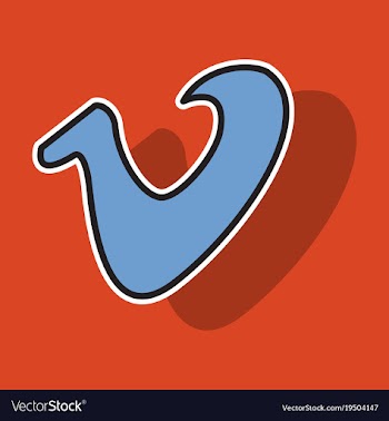 Sticker vimeo icon on background vector image