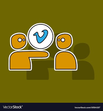Sticker vimeo icon on background vector image