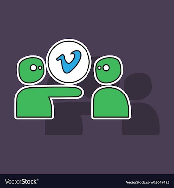 Sticker vimeo icon on background vector image