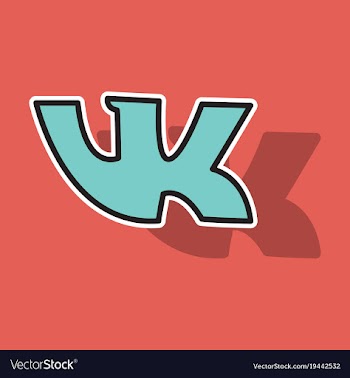 Sticker vkontakte icon on background vector image