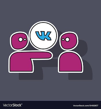 Sticker vkontakte icon on background vector image