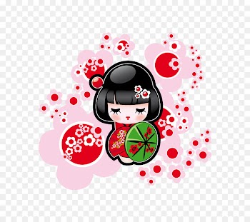 Sticker Wall decal Japan Paper Kokeshi - date invitation 