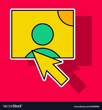 Sticker web design elements picture mouse arrow vector image