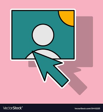 Sticker web design elements picture mouse arrow vector image