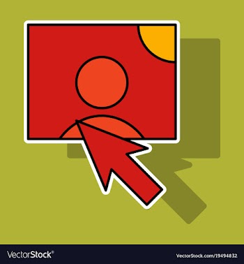 Sticker web design elements picture mouse arrow vector image