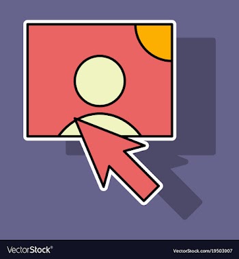 Sticker web design elements picture mouse arrow vector image