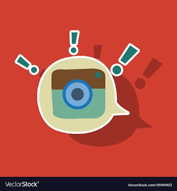 Sticker web icon of modern lineart camera digital vector image