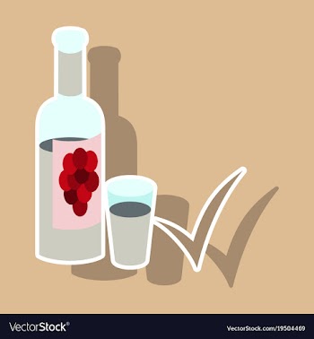 Sticker wine bottle it can serve as a layout for vector image
