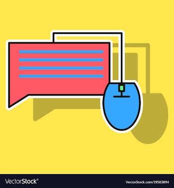 Sticker with speech bubble symbol chat icon vector image